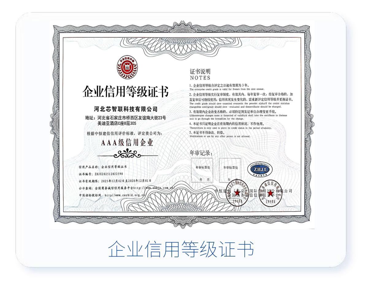 企业信用等级证书